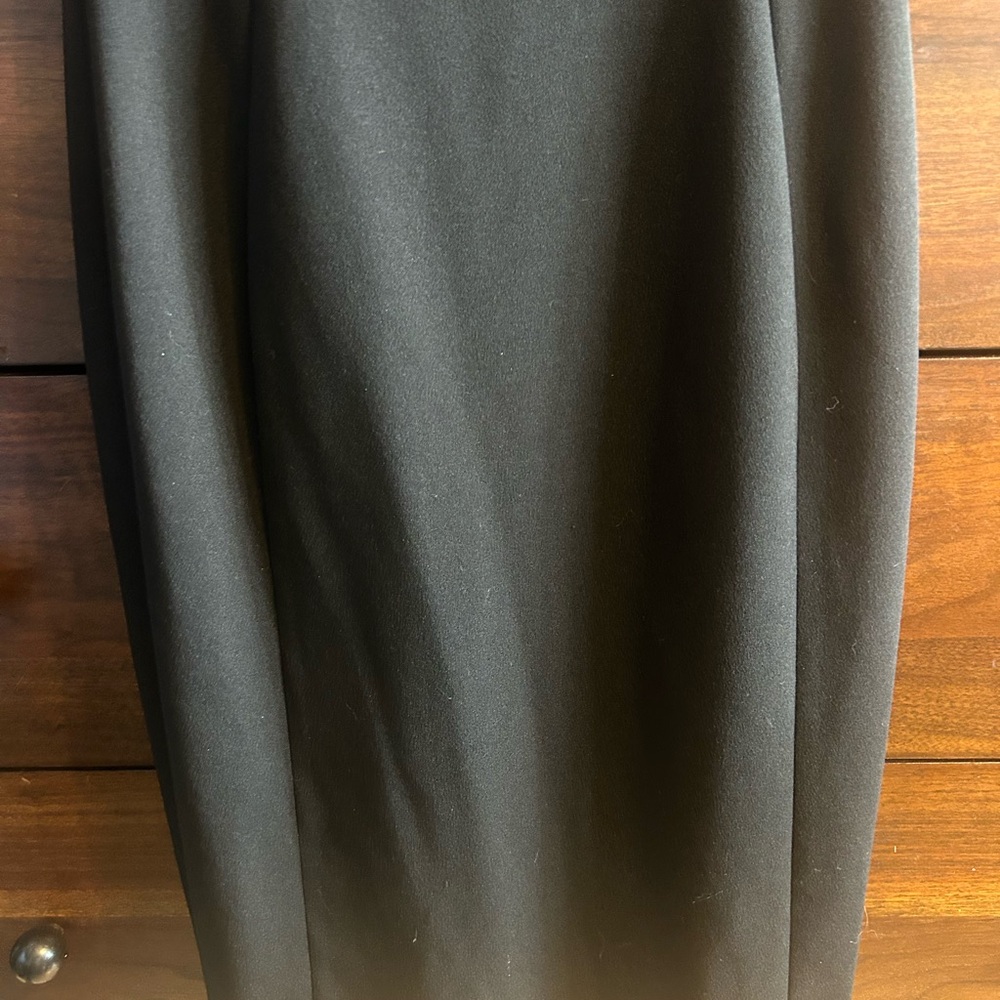 CALVIN KLEIN TIE NECK CHIFFON FLUTTER SLEEVE SHEATH DRESS, BLACK, SIZE 2 - Picture 8 of 12